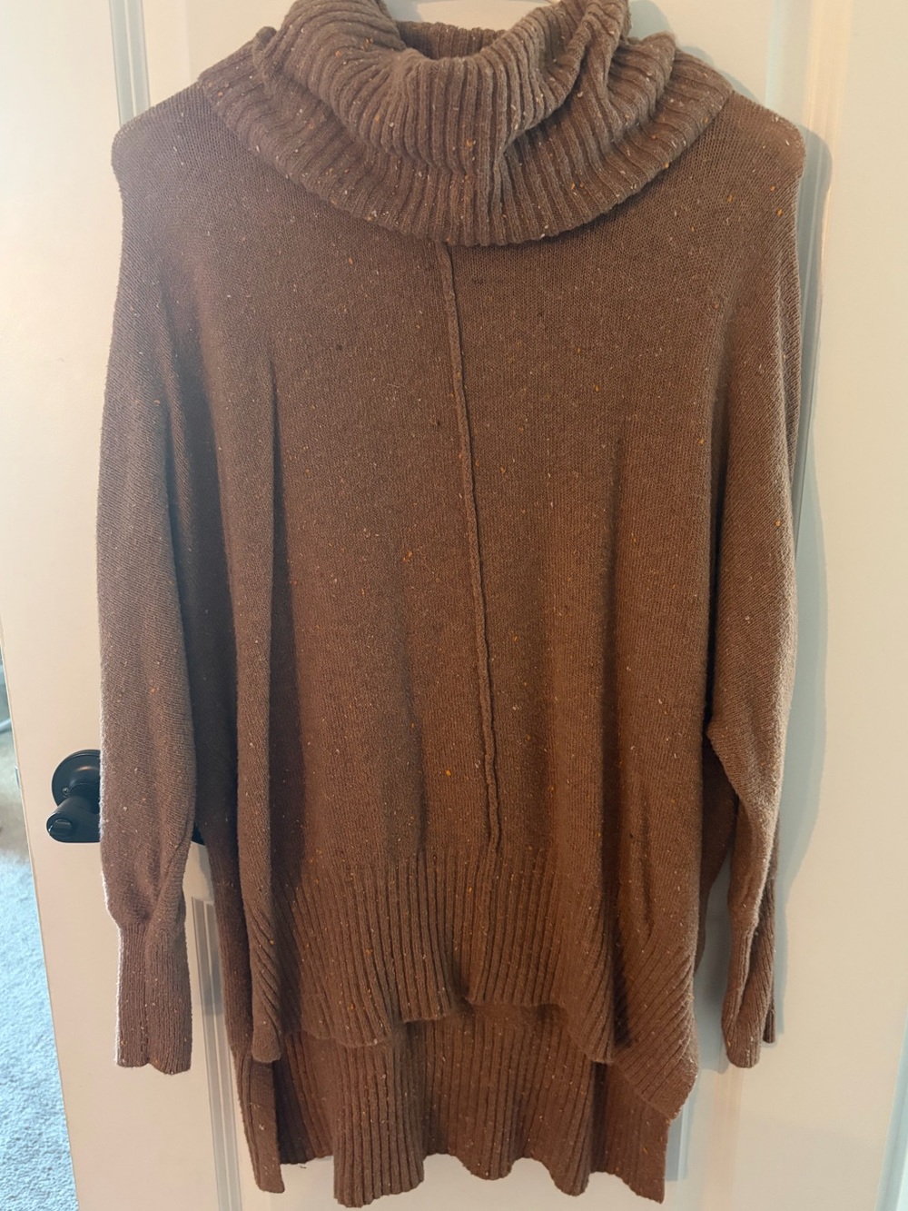 Brown Turtleneck Women's Sweater